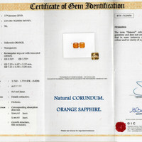 5.07 Ct.Tw.Total Carat Weight Yellowish Orange Sapphire Pair from Ceylon (Sri Lanka) Scan Report