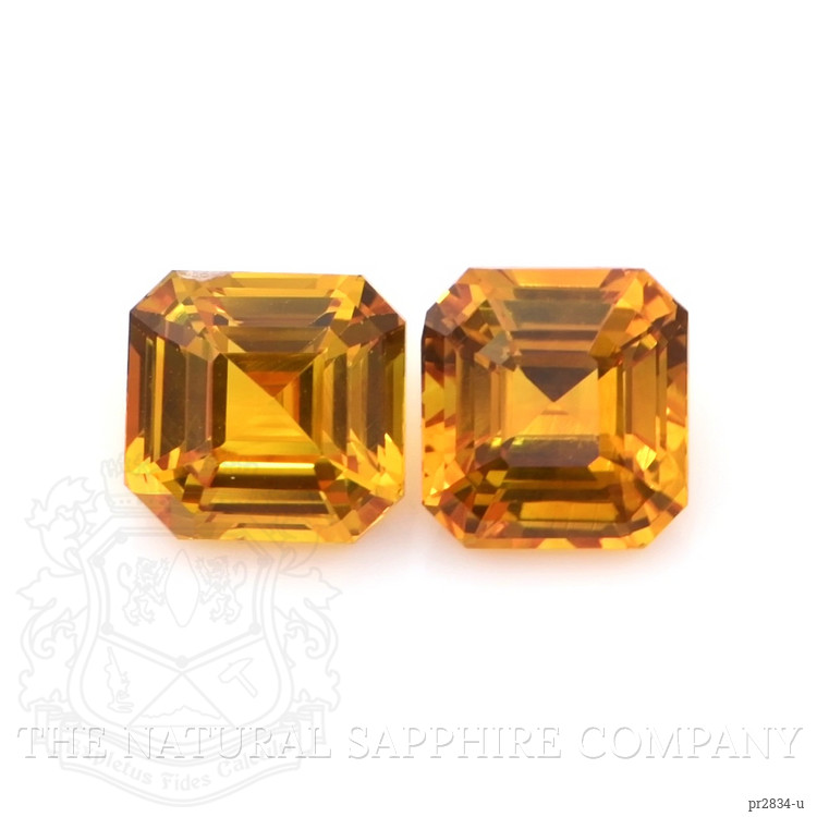5.07 Ct.Tw. Yellowish Orange Sapphire Pair from Ceylon (Sri Lanka)