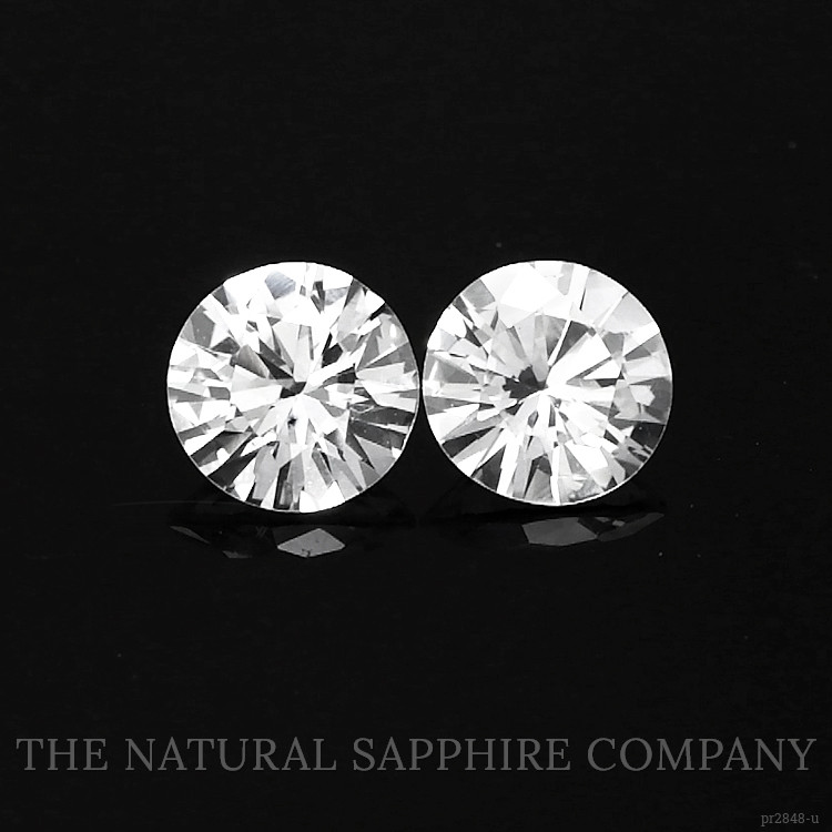 1.81 Ct.Tw. White Sapphire Pair from Ceylon (Sri Lanka)