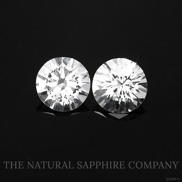 1.62 Ct.Tw. White Sapphire Pair from Ceylon (Sri Lanka)