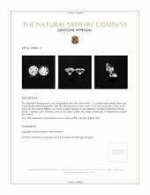 2.15 Ct.Tw.Total Carat Weight White Sapphire Pair from Ceylon (Sri Lanka) Appraisal