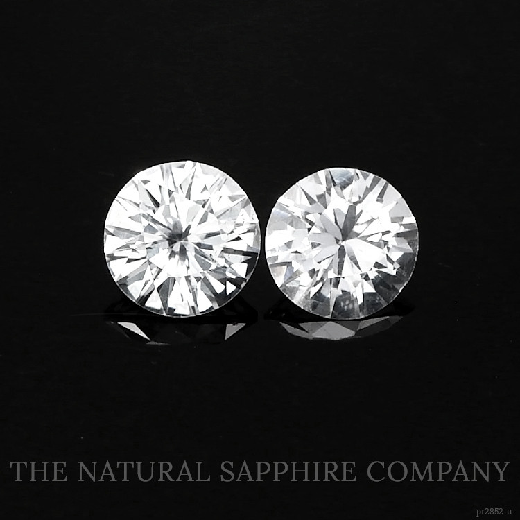 1.80 Ct.Tw. White Sapphire Pair from Ceylon (Sri Lanka)