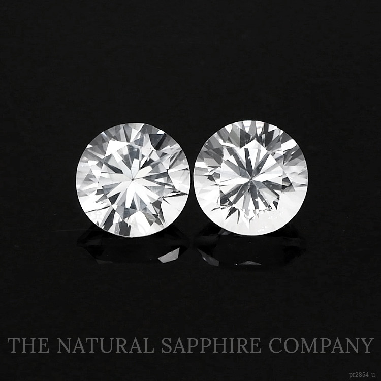 2.32 Ct.Tw. White Sapphire Pair from Ceylon (Sri Lanka)