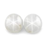 5.92 Ct.Tw.Total Carat Weight White Star Sapphire Pair from Ceylon (Sri Lanka) Video