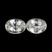 3.43 Ct.Tw.Total Carat Weight White Sapphire Pair from Ceylon (Sri Lanka) Video