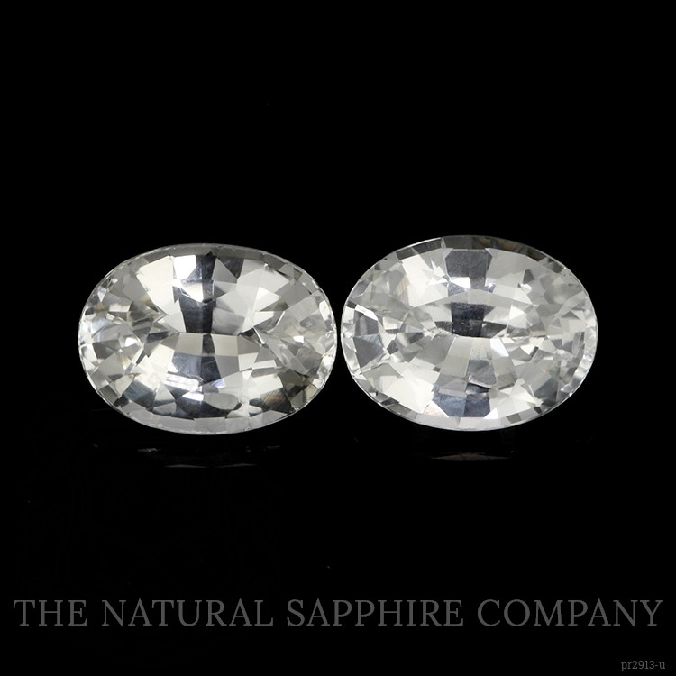 3.43 Ct.Tw. White Sapphire Pair from Ceylon (Sri Lanka)