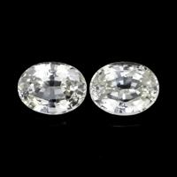 2.48 Ct.Tw.Total Carat Weight White Sapphire Pair from Ceylon (Sri Lanka) Video