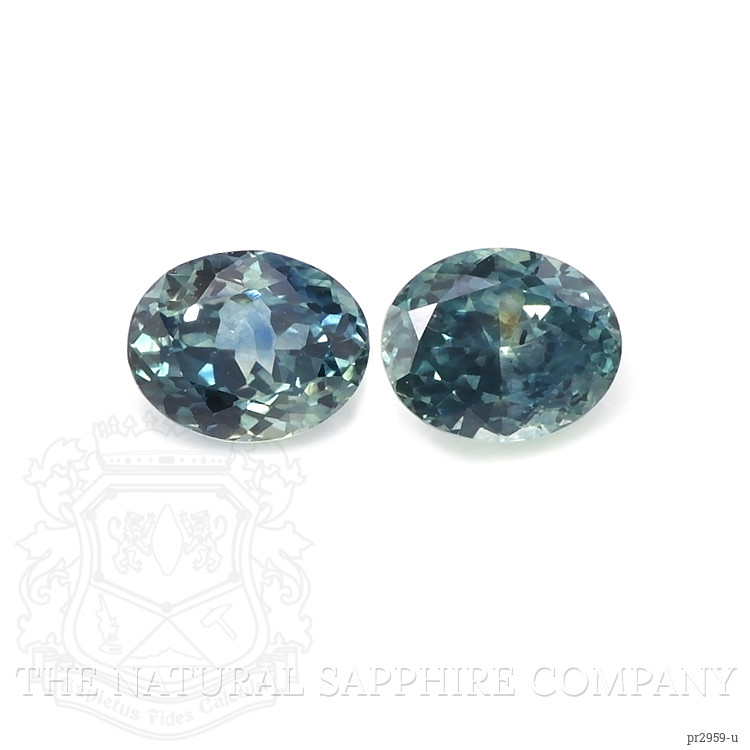 1.69 Ct.Tw. Greenish Blue Sapphire Pair from Montana