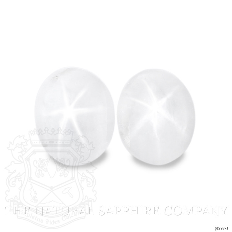5.56 Ct.Tw. White Star Sapphire Pair from Ceylon (Sri Lanka)