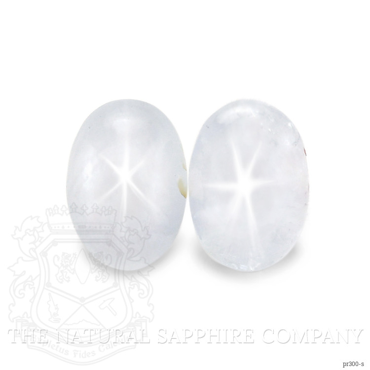 4.32 Ct.Tw. White Star Sapphire Pair from Ceylon (Sri Lanka)