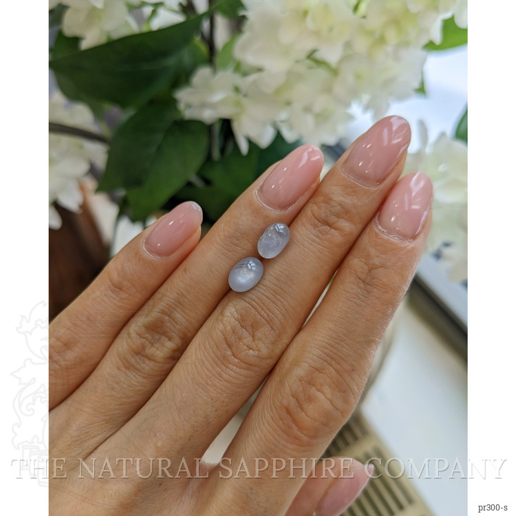 4.32 Ct.Tw. White Star Sapphire Pair from Ceylon (Sri Lanka)