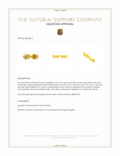 1.58 Ct.Tw.Total Carat Weight Yellow Sapphire Pair from Ceylon (Sri Lanka) Appraisal