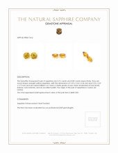 1.56 Ct.Tw.Total Carat Weight Orangish Yellow Sapphire Pair from Ceylon (Sri Lanka) Appraisal