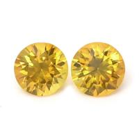 1.56 Ct.Tw.Total Carat Weight Orangish Yellow Sapphire Pair from Ceylon (Sri Lanka) Video