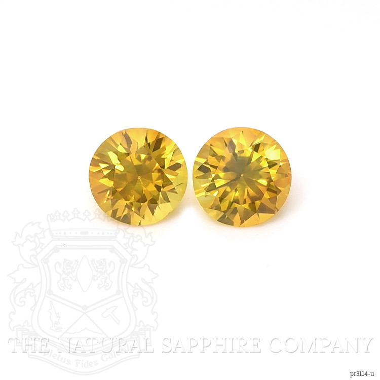 1.56 Ct.Tw. Orangish Yellow Sapphire Pair from Ceylon (Sri Lanka)