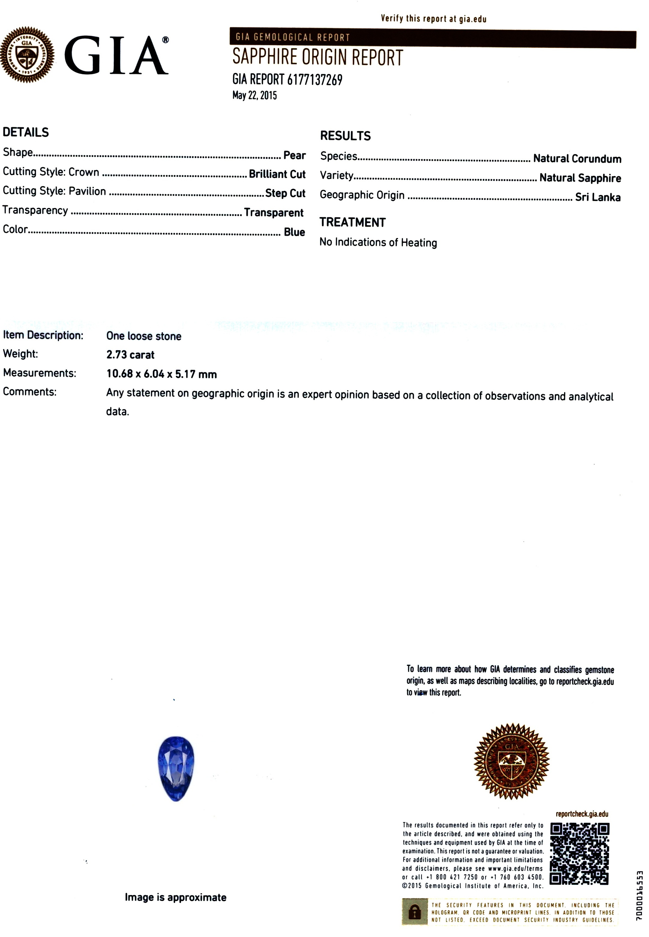 5.71 Ct.Tw. Blue Sapphire Pair from Ceylon (Sri Lanka)