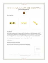 1.82&nbsp;Ct.Tw.Total Carat Weight Yellow Sapphire Pair from Ceylon (Sri Lanka) Appraisal