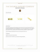 1.82 Ct.Tw.Total Carat Weight Yellow Sapphire Pair from Ceylon (Sri Lanka) Appraisal
