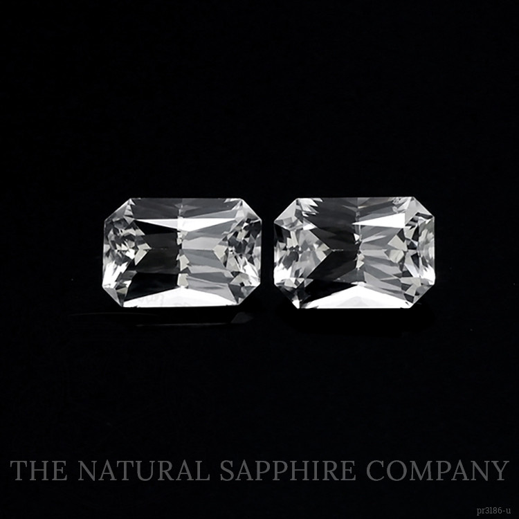 1.82 Ct.Tw. White Sapphire Pair from Ceylon (Sri Lanka)