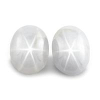 6.45 Ct.Tw.Total Carat Weight Grey Star Sapphire Pair from Ceylon (Sri Lanka) Video