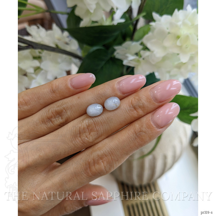 6.45 Ct.Tw. Grey Star Sapphire Pair from Ceylon (Sri Lanka)