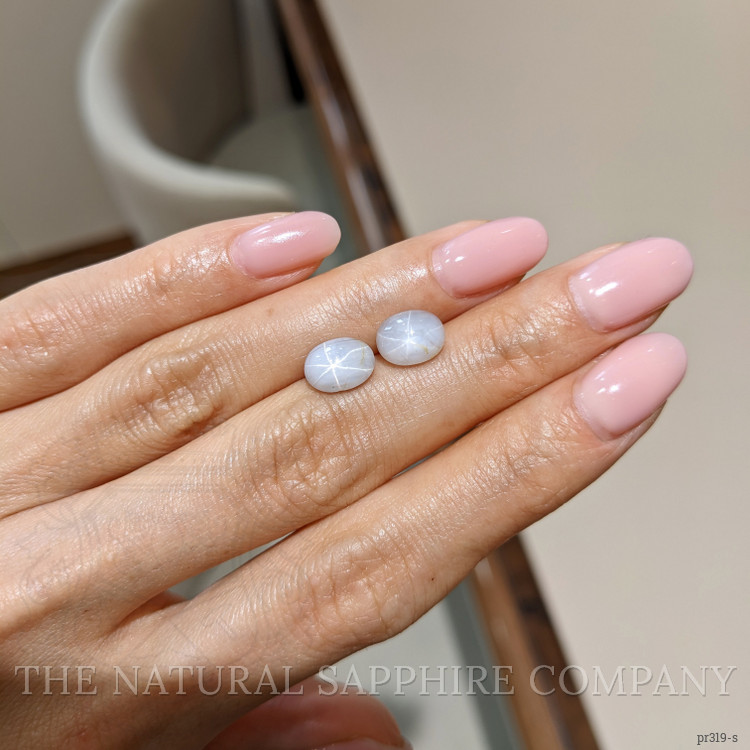 6.45 Ct.Tw. Grey Star Sapphire Pair from Ceylon (Sri Lanka)