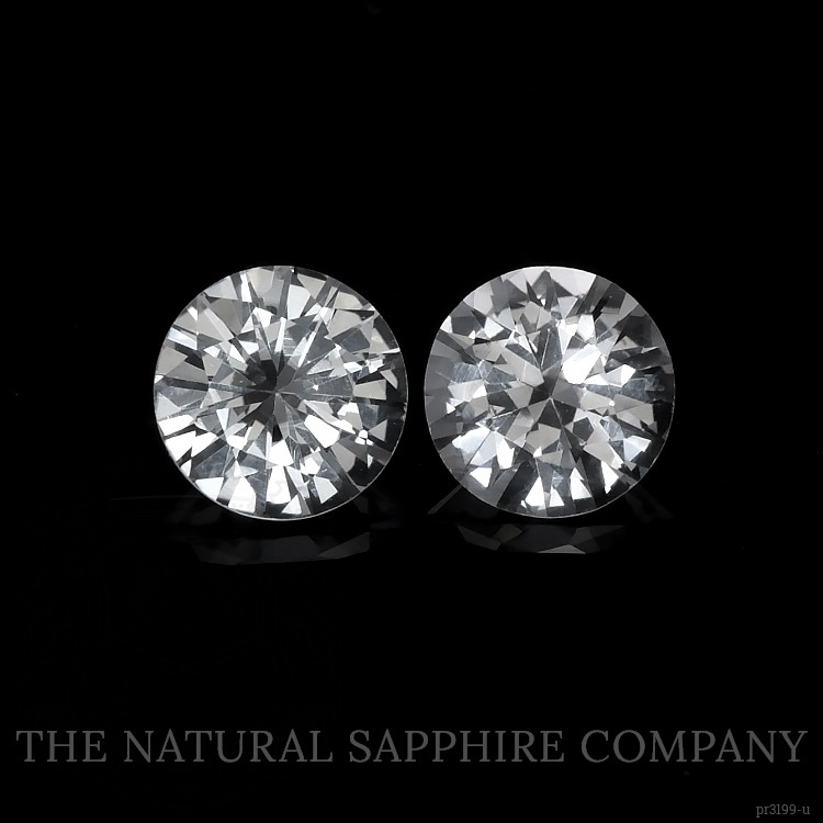 1.86 Ct.Tw. White Sapphire Pair from Ceylon (Sri Lanka)