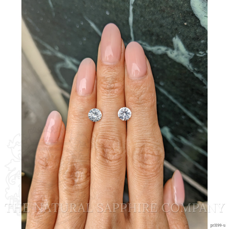 1.86 Ct.Tw. White Sapphire Pair from Ceylon (Sri Lanka)