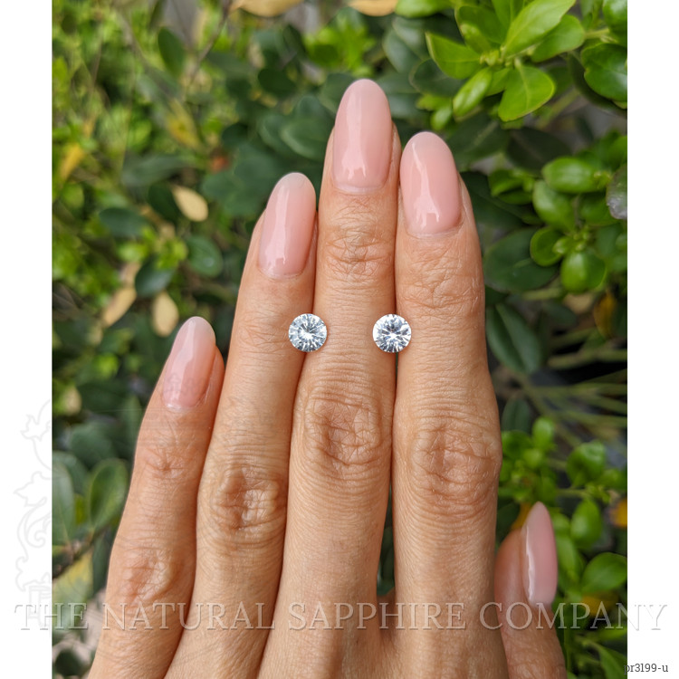 1.86 Ct.Tw. White Sapphire Pair from Ceylon (Sri Lanka)