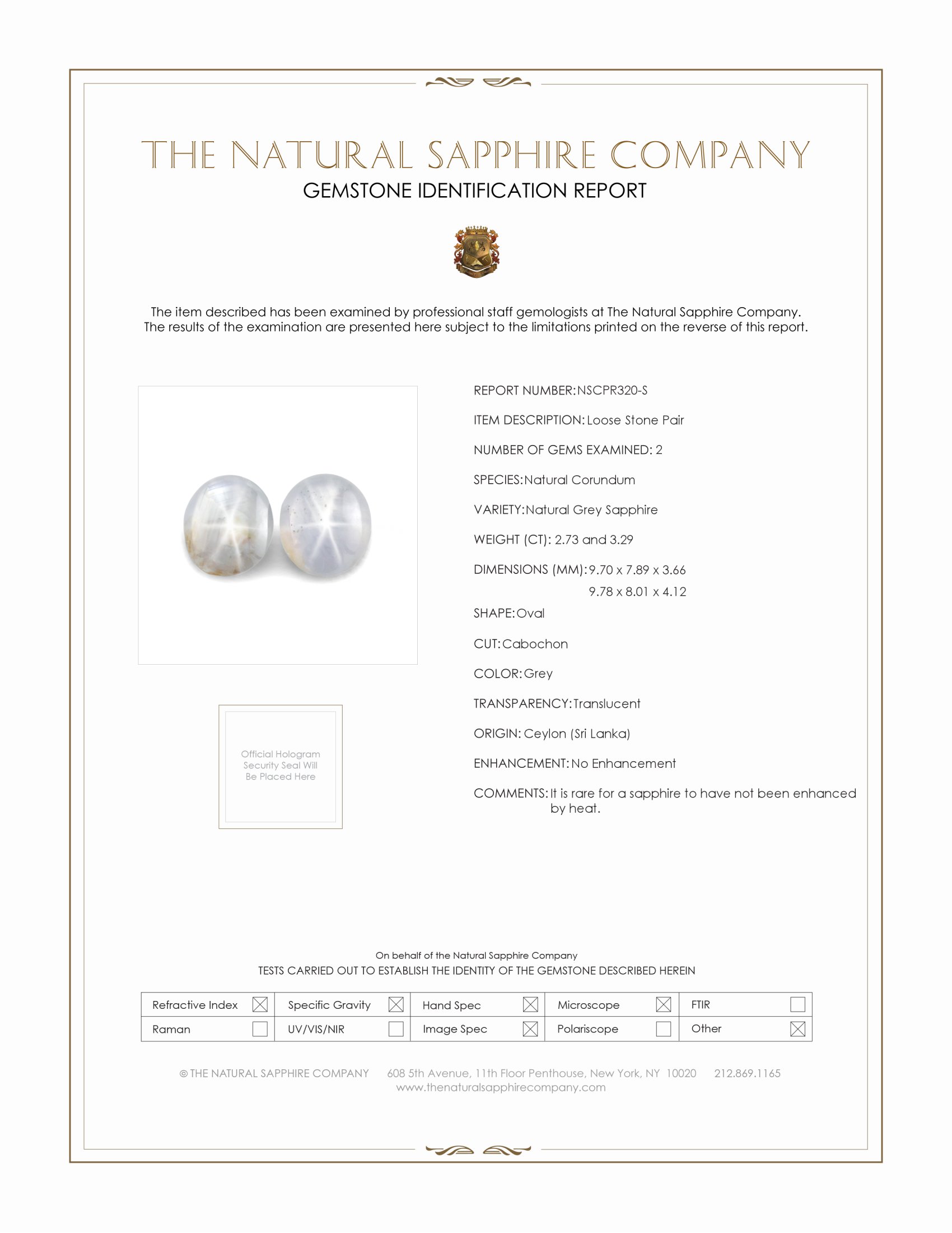6.02 Ct.Tw. Grey Star Sapphire Pair from Ceylon (Sri Lanka)