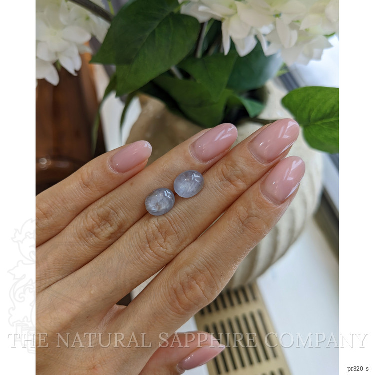 6.02 Ct.Tw. Grey Star Sapphire Pair from Ceylon (Sri Lanka)