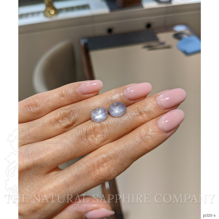 6.02 Ct.Tw. Grey Star Sapphire Pair from Ceylon (Sri Lanka)