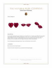 3.10 Ct.Tw.Total Carat Weight Pinkish Red Ruby Pair from Mozambique Appraisal