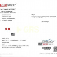 3.20 Ct.Tw.Total Carat Weight Ruby Pair from Mozambique Scan Report