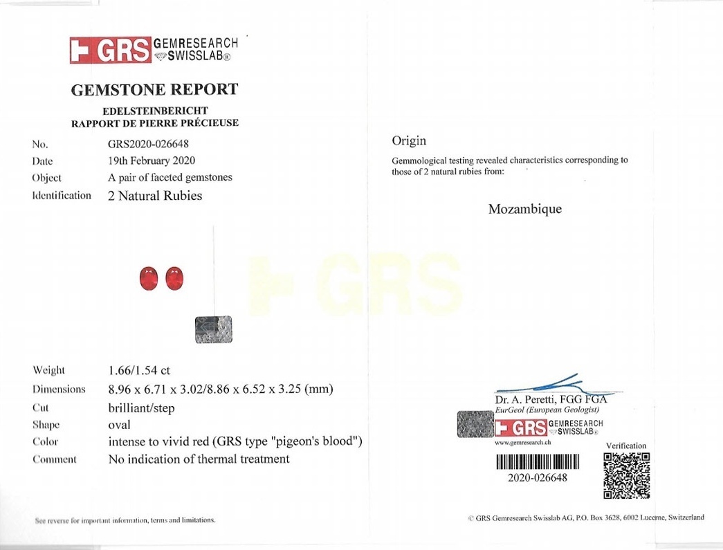 3.20 Ct.Tw. Ruby Pair from Mozambique