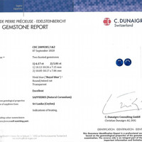 11.98&nbsp;Ct.Tw.Total Carat Weight Blue Sapphire Pair from Ceylon (Sri Lanka) Scan Report