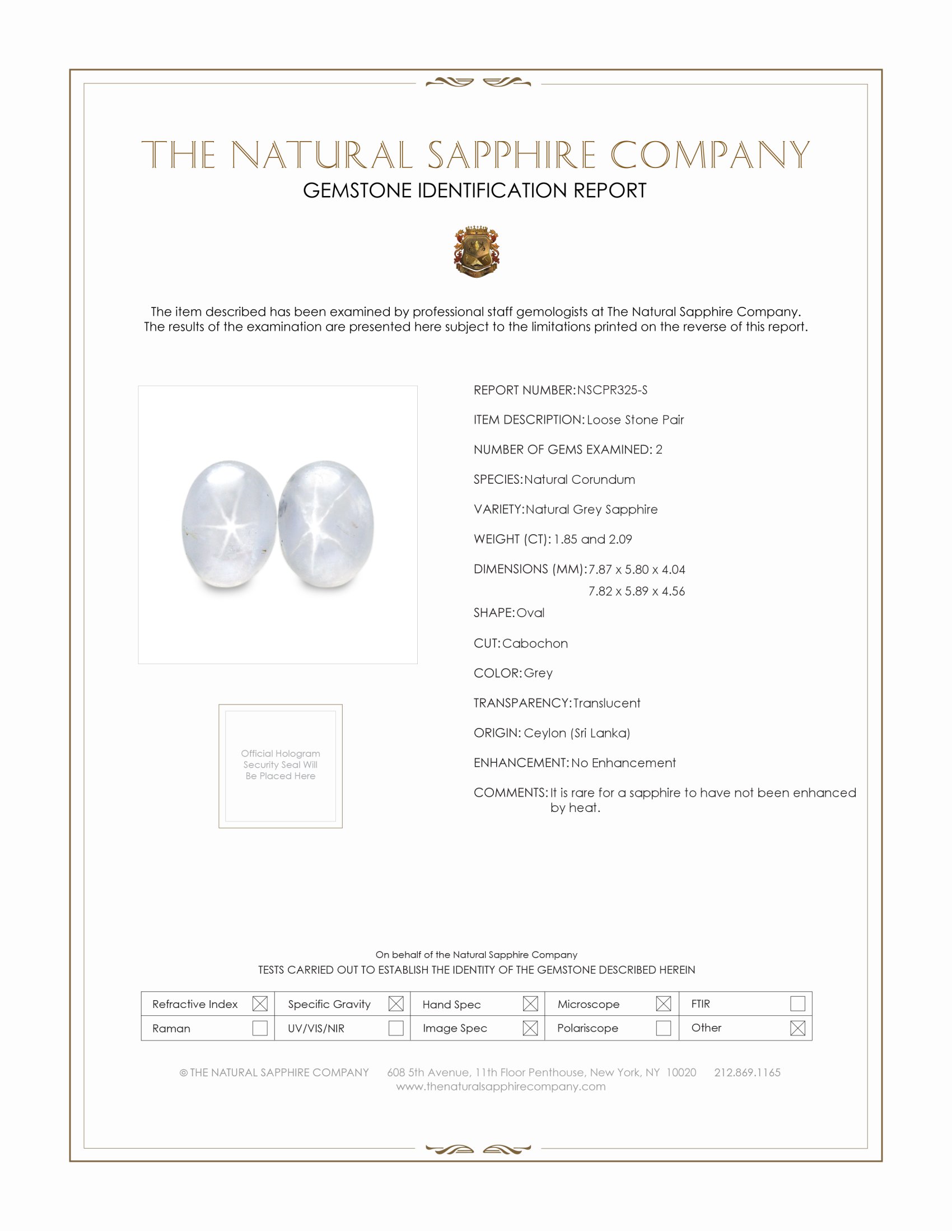 3.94 Ct.Tw. Grey Star Sapphire Pair from Ceylon (Sri Lanka)