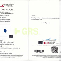 10.01 Ct.Tw.Total Carat Weight Blue Sapphire Pair from Ceylon (Sri Lanka) Scan Report