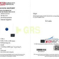9.07 Ct.Tw.Total Carat Weight Blue Sapphire Pair from Ceylon (Sri Lanka) Scan Report