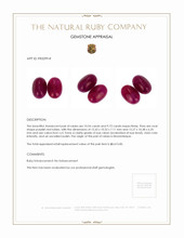 20.27 Ct.Tw.Total Carat Weight Cabochon Ruby Pair from Mozambique Appraisal
