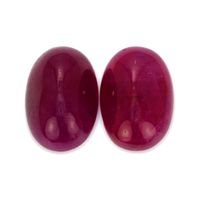 20.27 Ct.Tw.Total Carat Weight Cabochon Ruby Pair from Mozambique Video