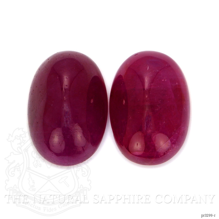 20.27 Ct.Tw. Cabochon Ruby Pair from Mozambique