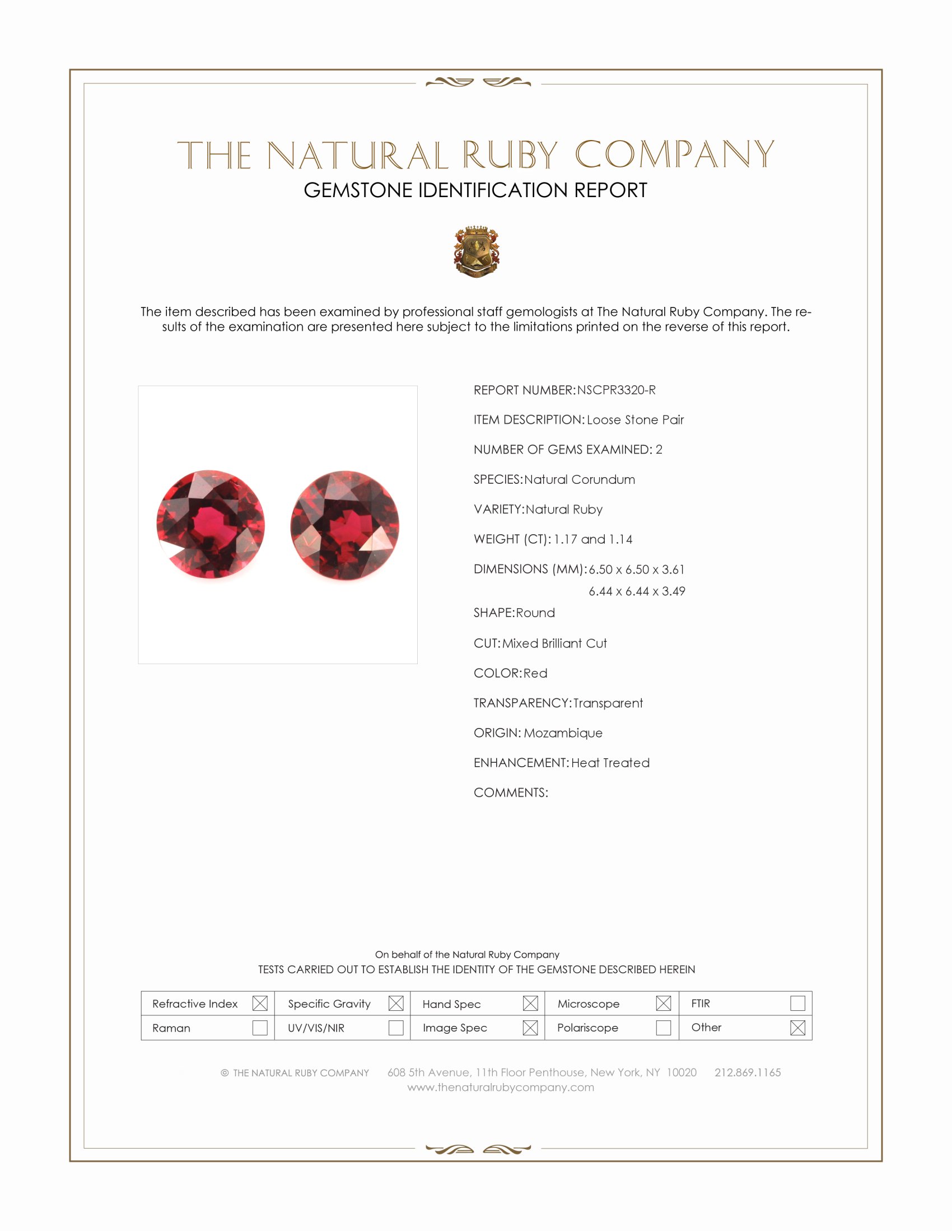 2.31 Ct.Tw. Ruby Pair from Mozambique