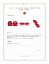 2.35 Ct.Tw.Total Carat Weight Ruby Pair from Mozambique Appraisal