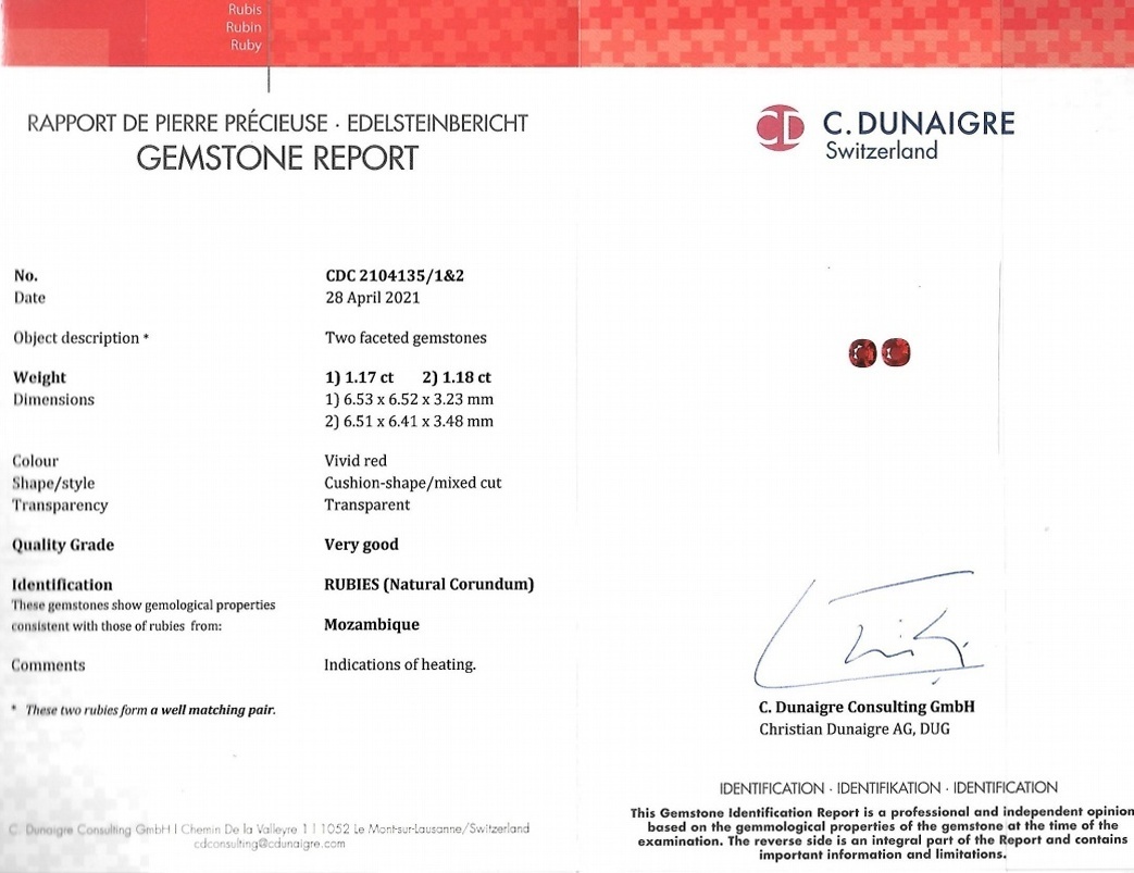 2.35 Ct.Tw. Ruby Pair from Mozambique
