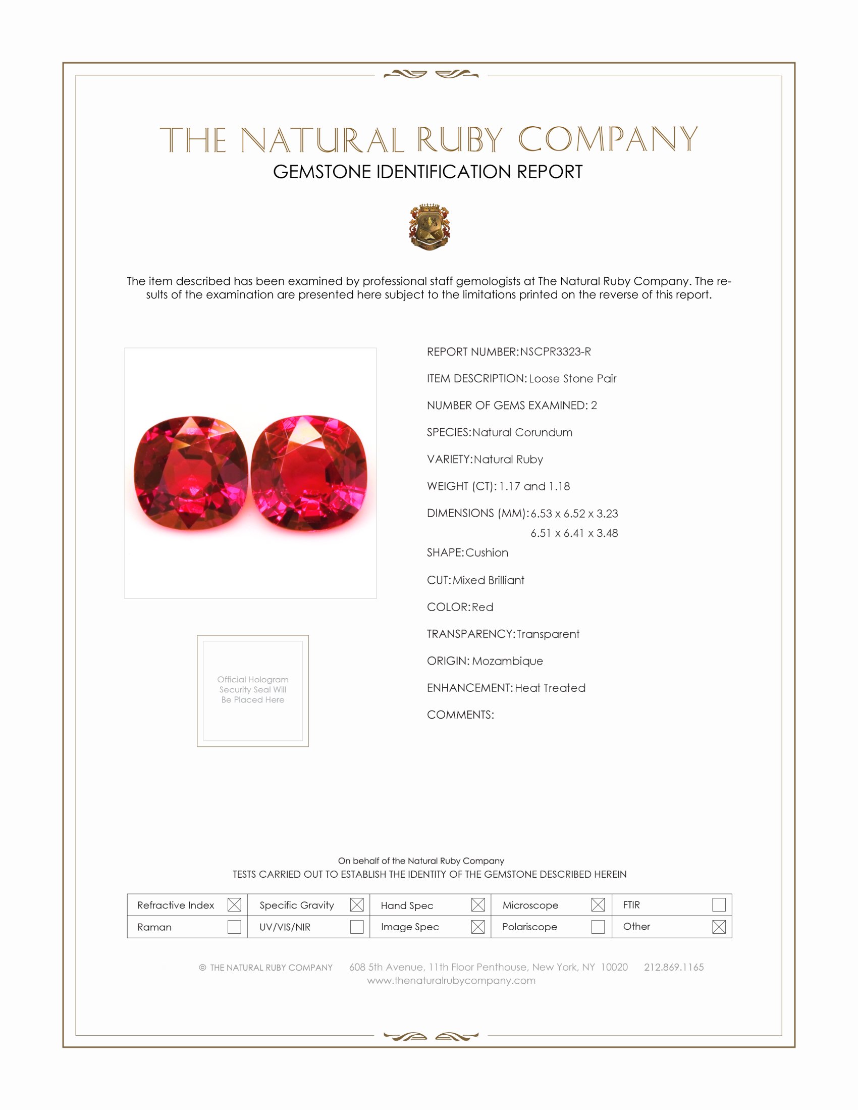 2.35 Ct.Tw. Ruby Pair from Mozambique