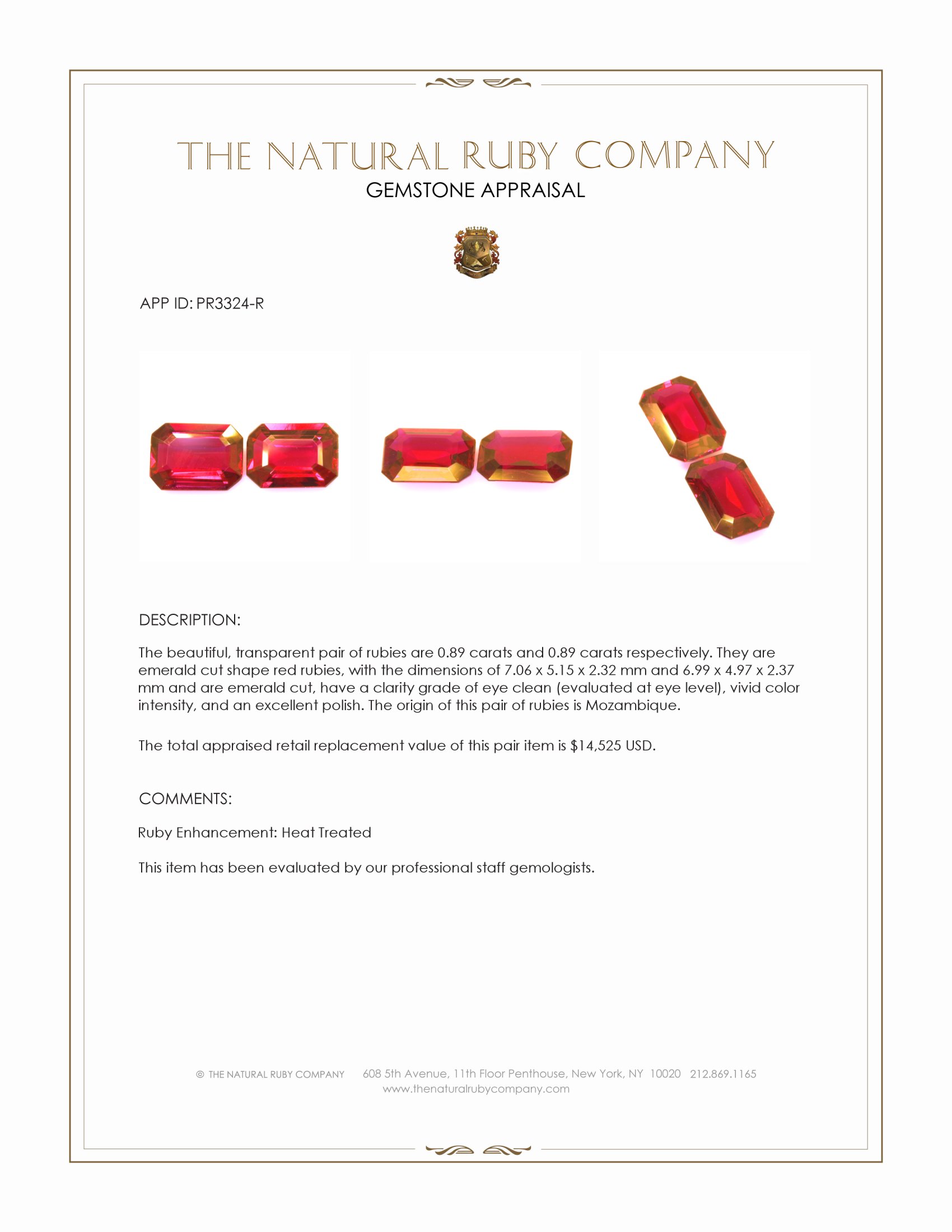 1.78 Ct.Tw. Ruby Pair from Mozambique