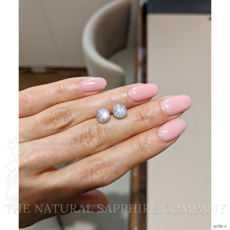 5.41 Ct.Tw. Grey Star Sapphire Pair from Ceylon (Sri Lanka)