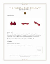 1.92 Ct.Tw.Total Carat Weight Ruby Pair from Burma (Myanmar) Appraisal