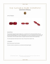 2.18 Ct.Tw.Total Carat Weight Pinkish Red Ruby Pair from Burma (Myanmar) Appraisal